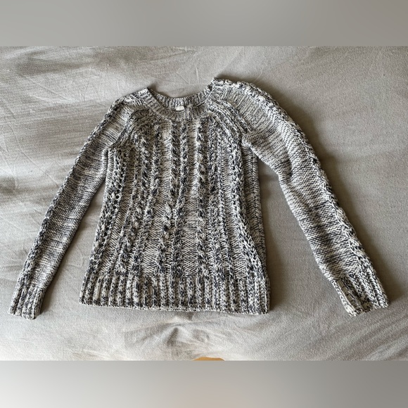 GAP raglan cable knit sweater navy/white - Picture 6 of 13